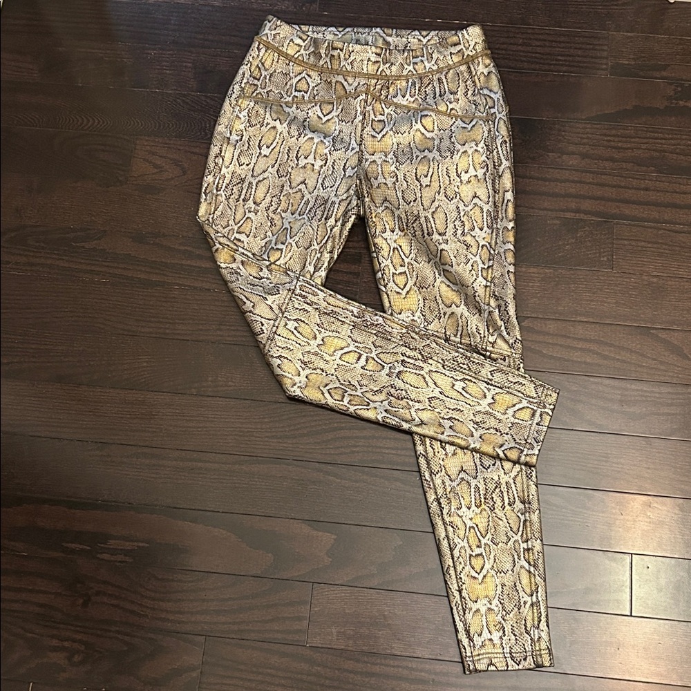 Free People Metallic Snake Print Pants size XS - Picture 2 of 14